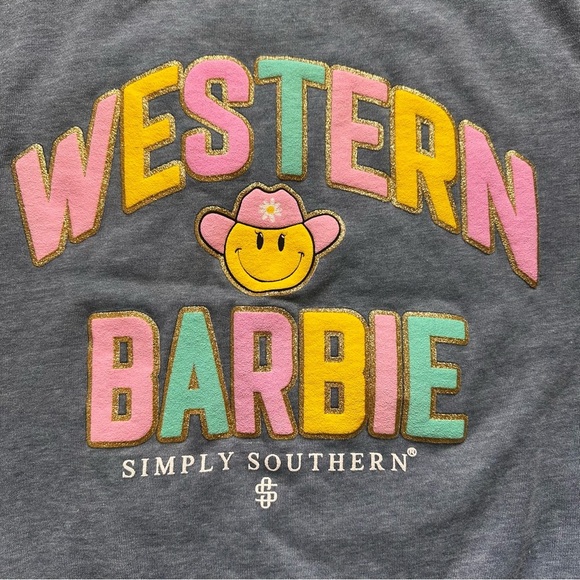 Simply Southern Western Barbie Sweatshirt Blue Pullover Graphic Women’s Medium - Picture 6 of 11